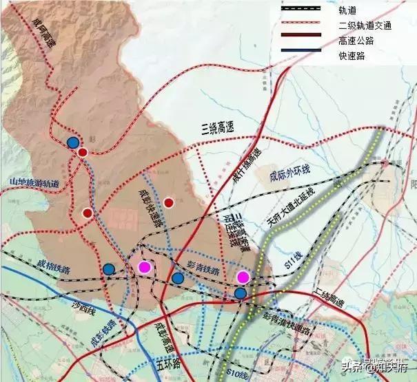 天府四川彭州市轨道交通规划未来将有七条轨道交通沪七条